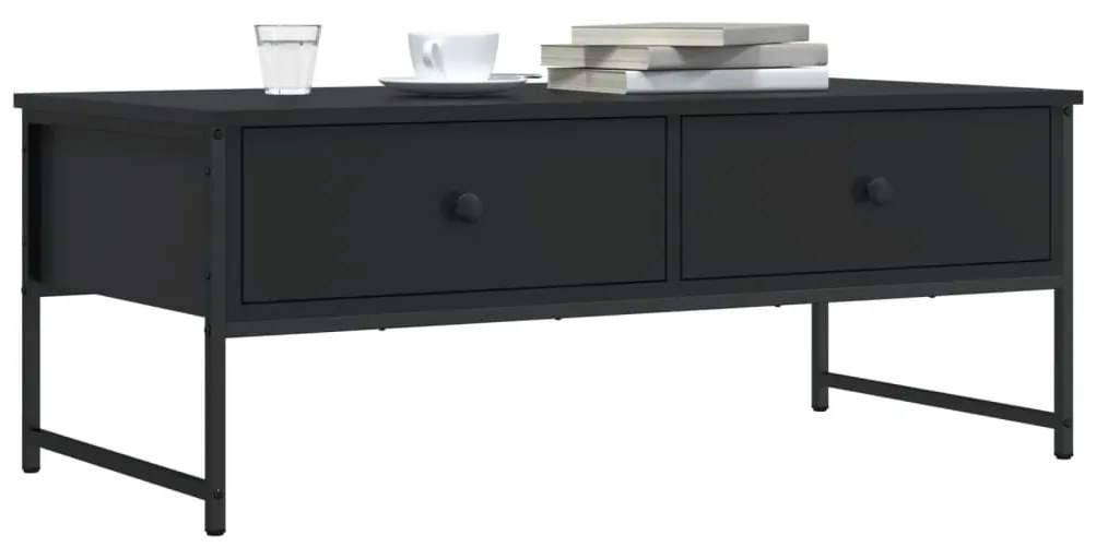 vidaXL Mesa de centro 101x49x39,5 cm derivados de madeira preto