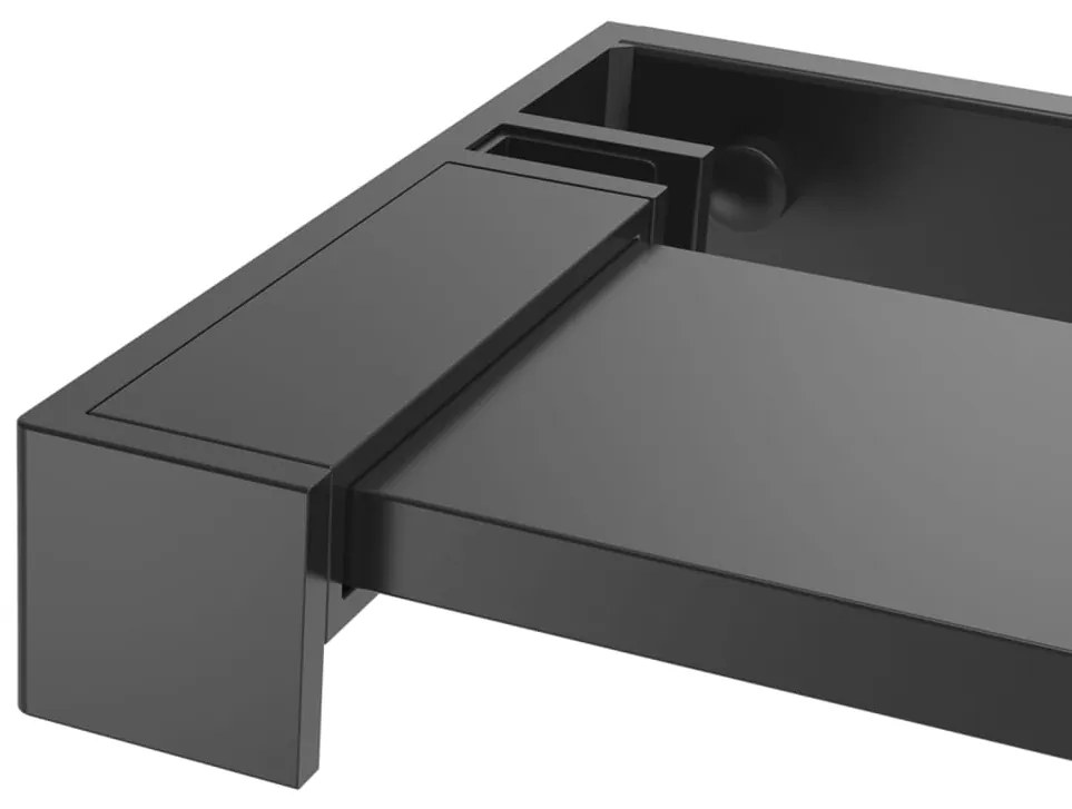 Prateleira duche p/ divisória chuveiro 100 cm alumínio preto