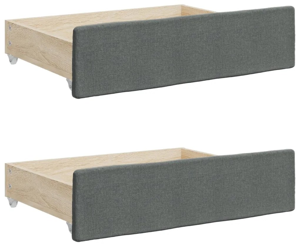 Sofá-cama c/ gavetão e gavetas 90x190 cm tecido cinzento-escuro