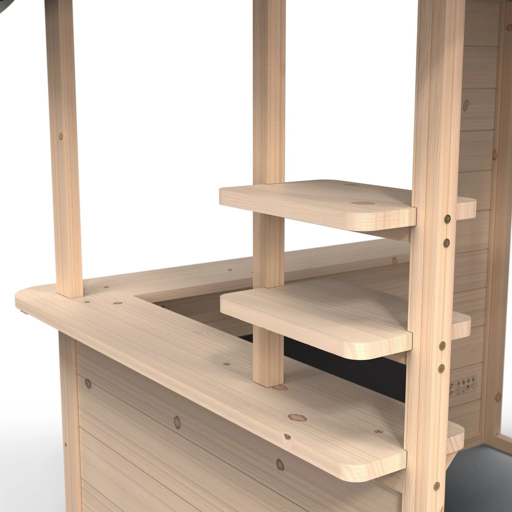 Casa de brincar em madeira para jardim Hika natural