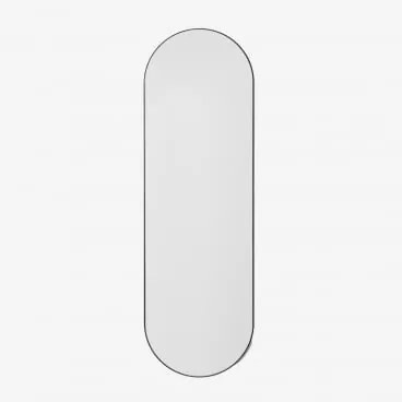 Espelho De Parede Oval 50x160 Cm Em Mdf Nuseiva Preto - Sklum