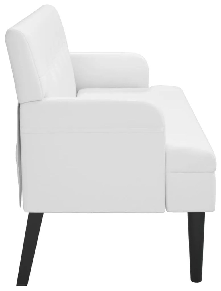 Banco com encosto 112x65,5x75 cm couro artificial branco