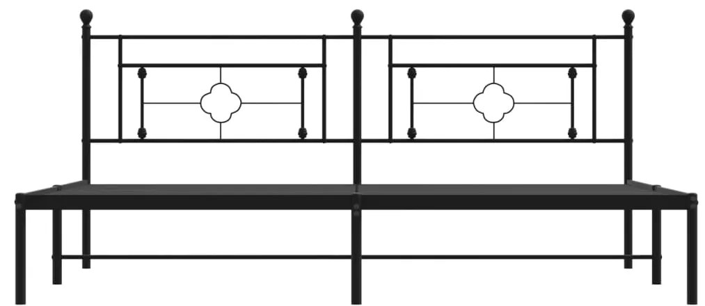 Estrutura de cama com cabeceira 200x200 cm metal preto