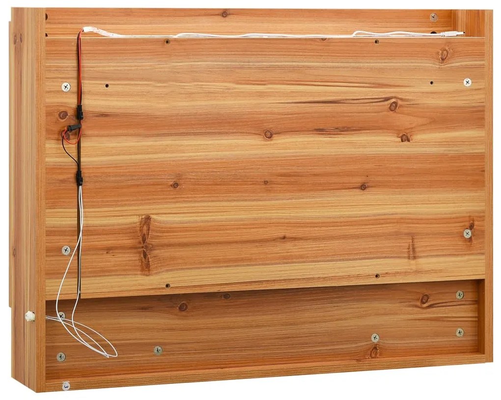 Armário espelhado casa banho com LED 80x15x60 cm MDF carvalho