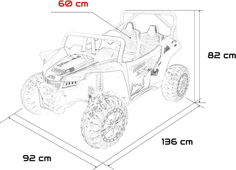 Buggy elétrico para Crianças 24V, 4x4 Arctic Cat WILDCAT XX, 2 Lugares Rodas Espuma EVA, assento couro Azul