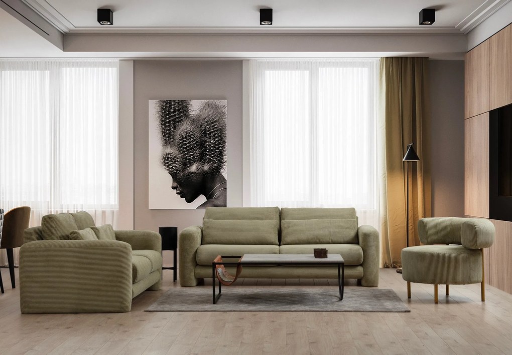 Sofá de 3 lugares Lily – Verde – 215x97x73 cm