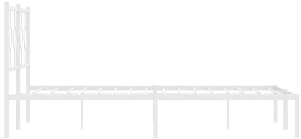 Estrutura de cama com cabeceira 150x200 cm metal branco