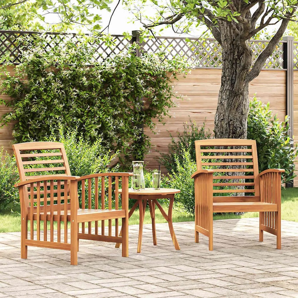 vidaXL Cadeiras de jardim 2 pcs madeira acácia maciça