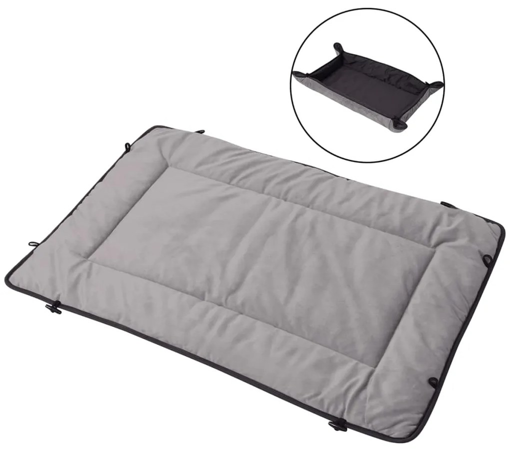 vidaXL Cama para cão 65 x 80 cm cinzento