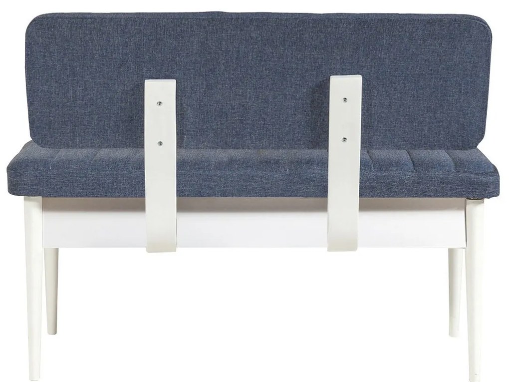 Conjunto Mesa de Jantar Extensível e Cadeiras Vina – Branco e Azul Esc