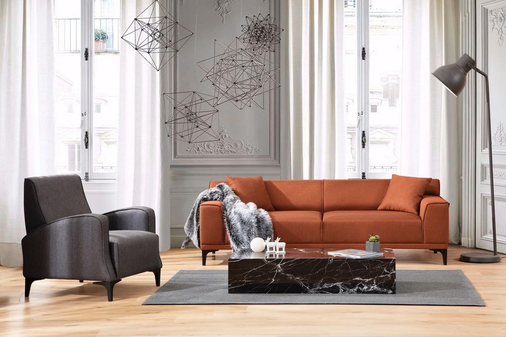 **** Sofá de 3 Lugares Petra – Laranja – 215x87x86 cm

**