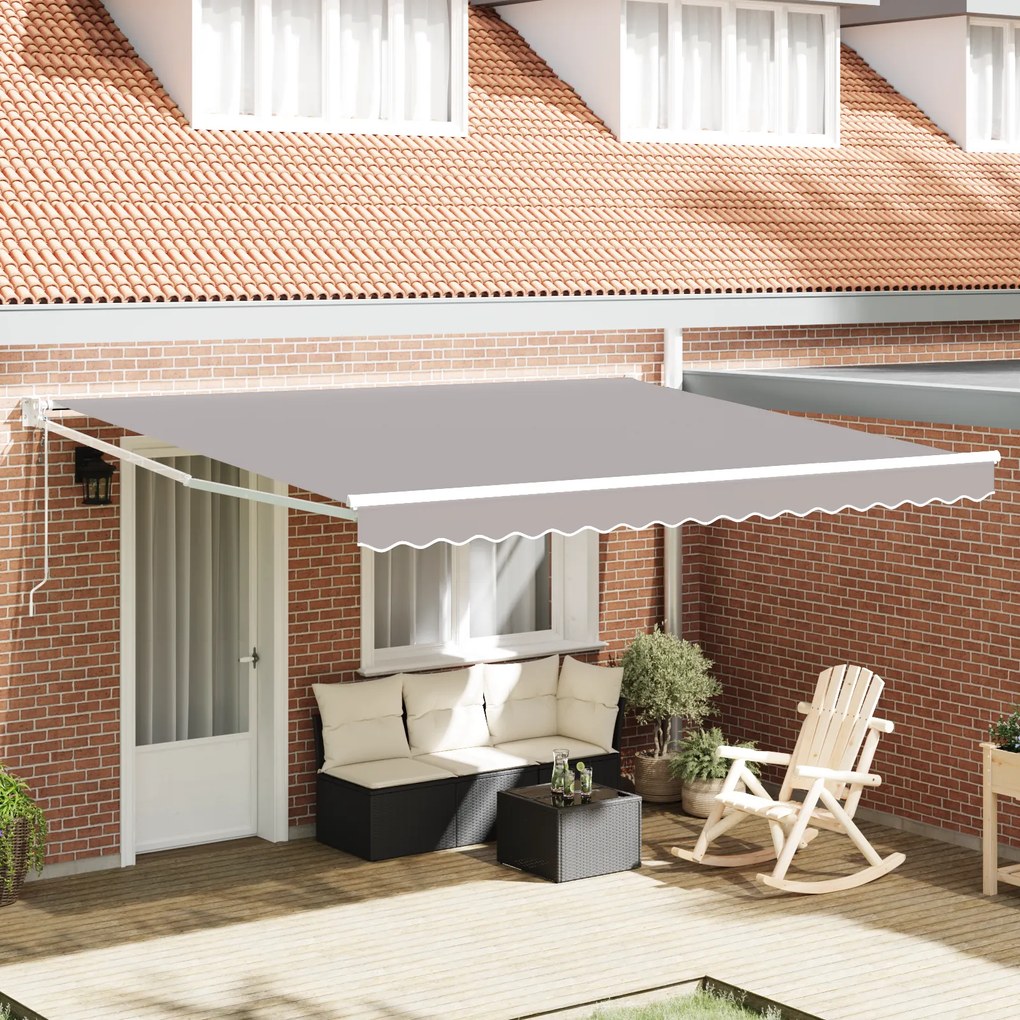 vidaXL Toldo Retrátil Automático Cinza Claro 400x300 cm