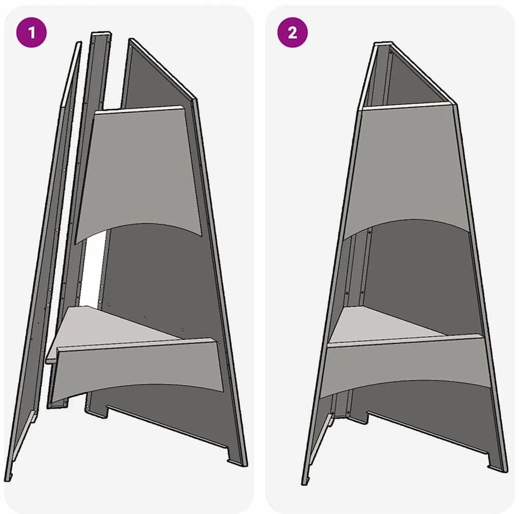 Fogueira Pyramid vidaXL Preta 50x45x95 cm Aço
