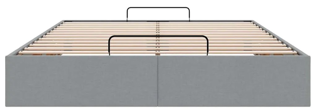 Estrutura de cama otomana sem colchão 140x190 cm cinzento claro