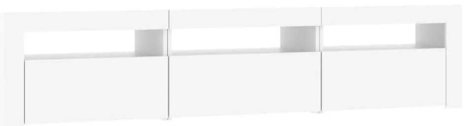Móvel de TV com luzes LED 180x35x40 cm branco