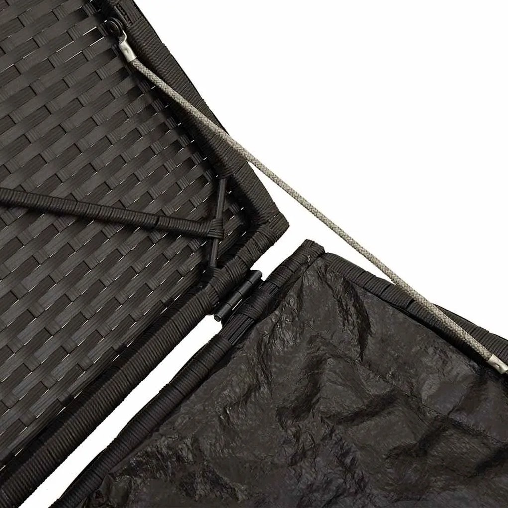 Bancos de jardim com almofadas 2 unid 40x40x43 cm vime PE preto