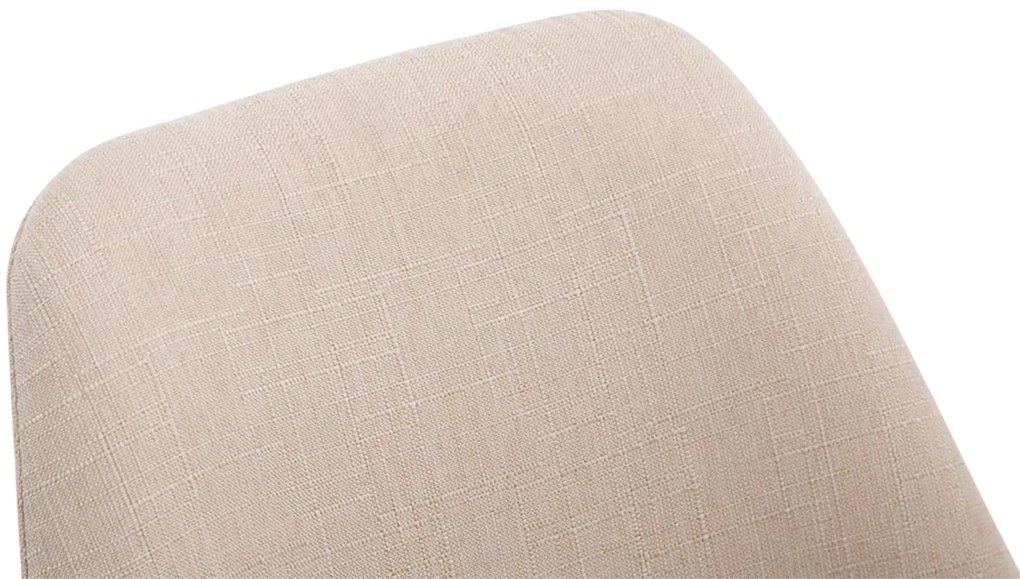 Cadeira de cozinha e sala de jantar Borneo em tecido com estrutura em Cor Nogueira 48 x 84 x 55 cm Creme