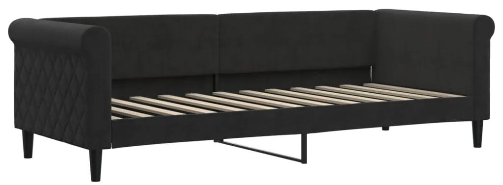 Sofá-cama com colchão 80x200 cm veludo preto