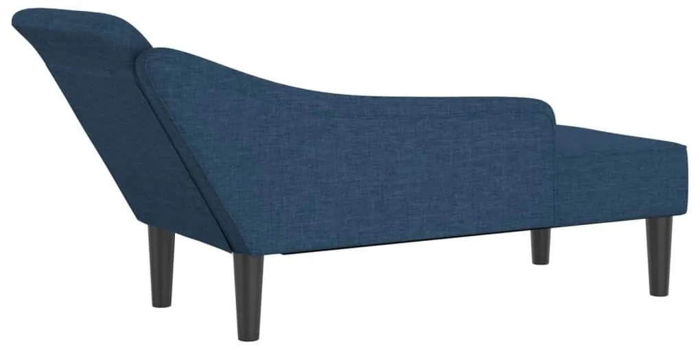 Chaise lounge com almofadões tecido azul