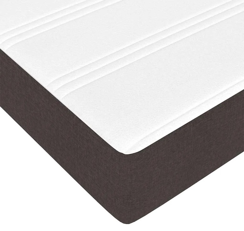 Cama Box Castanho 160 x 200 cm Tecido, Madeira de Engenharia