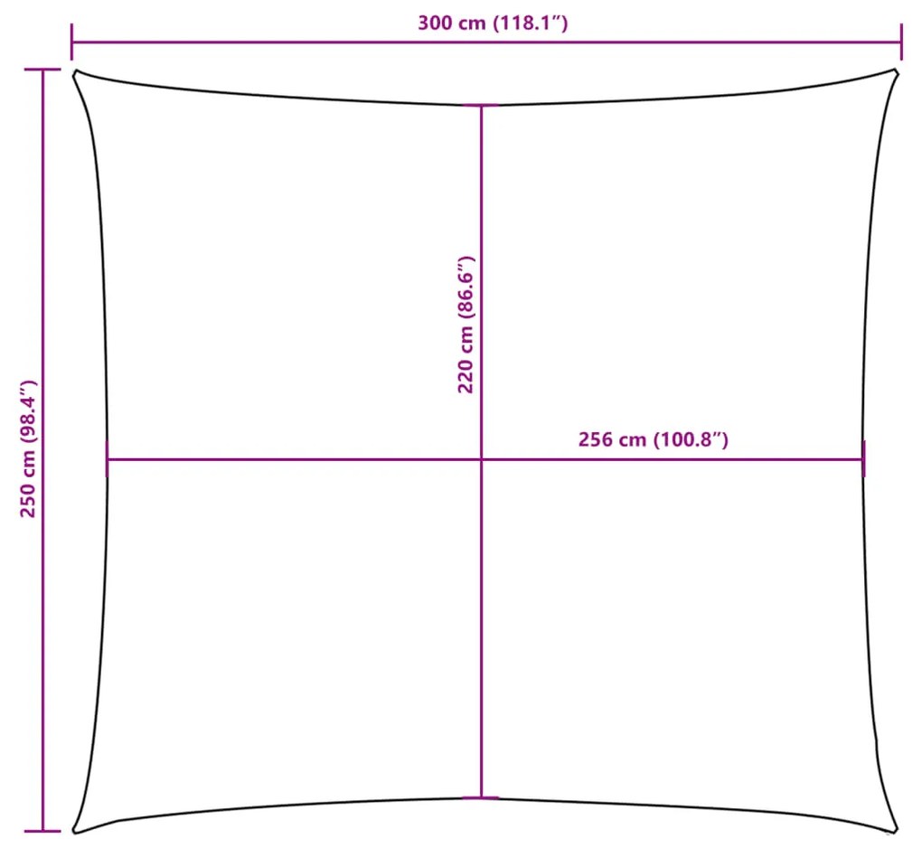 Para-sol tecido oxford retangular 2,5x3 m antracite