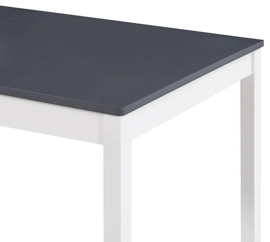 Mesa de jantar 140x70x73 cm madeira de pinho branco e cinzento