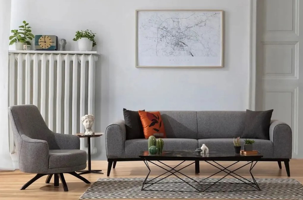 Sofá-cama de 3 Lugares Kapri – Cinzento Claro – 220 cm x 84 cm x 77 cm