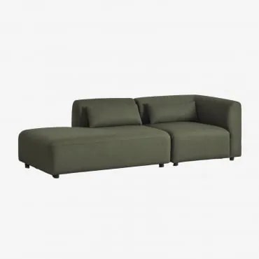 Sofá Modular De Canto Em 2 Peças Com Chaise Longue Esquerda Fogler Tecido Pele De Borrego Verde Sálvia - Sklum
