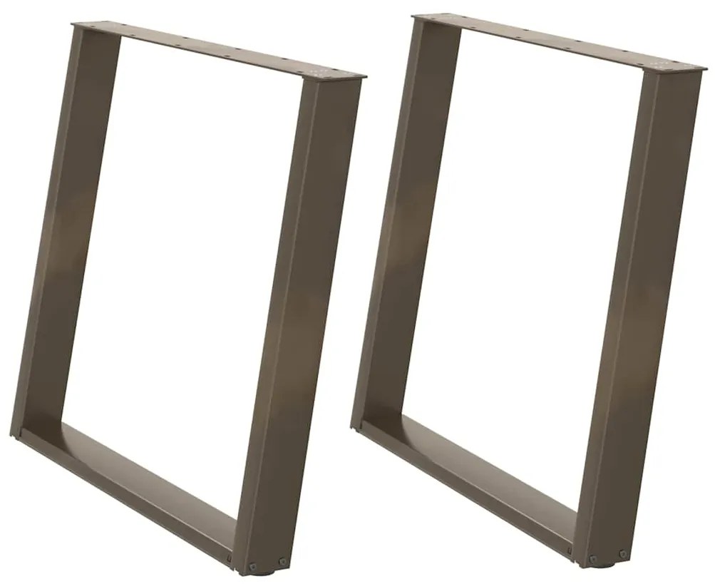 Pés para mesa de jantar em formato de U, 2 peças, aço natural, 100x(72
