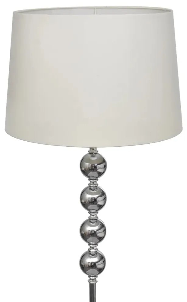 Candeeiro de chão suporte alto + abajur e 4 bolas branco