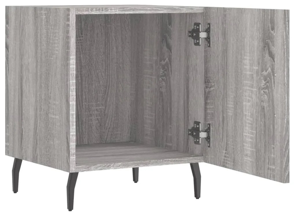 Mesa cabeceira 2pcs 40x40x50 cm madeira processada cinza sonoma