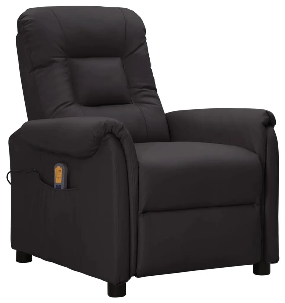 vidaXL Poltrona de massagens couro artificial preto