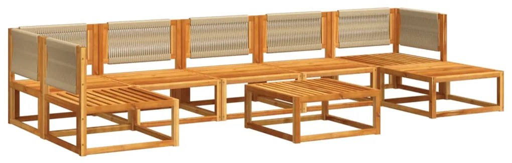 8 pcs conjunto de sofás de jardim com almofadões acácia maciça