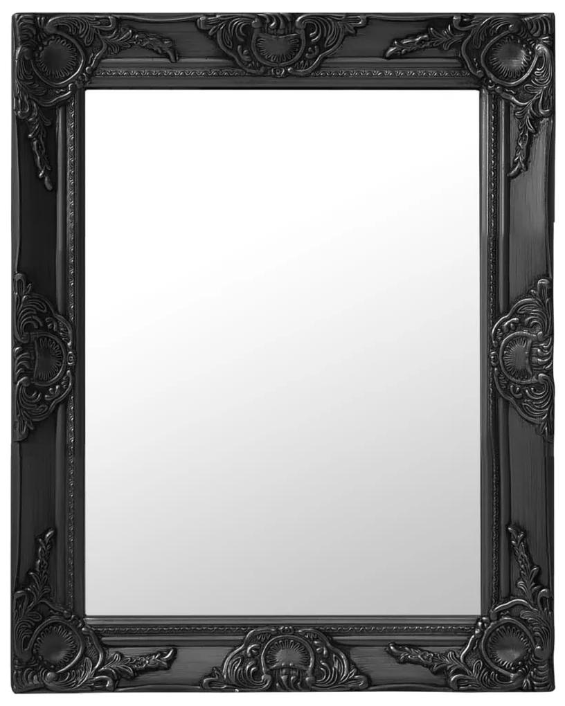 320319 vidaXL Espelho de parede estilo barroco 50x60 cm preto
