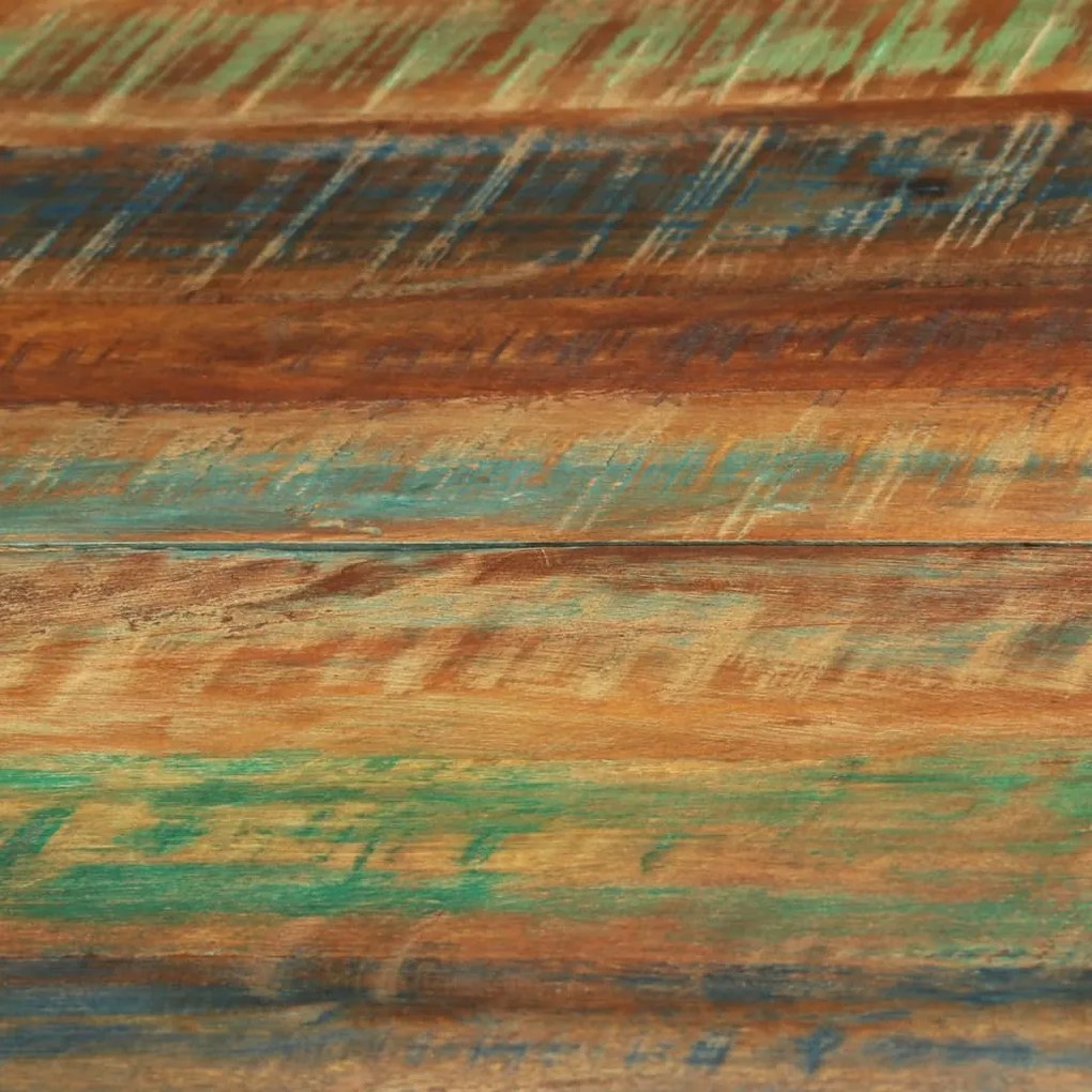 Mesa de jantar Ø110x78 cm madeira recuperada maciça e aço