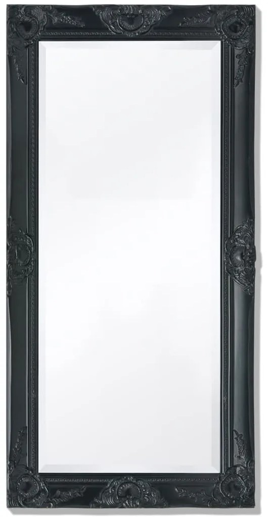 Espelho de parede, estilo barroco, 100x50 cm, preto