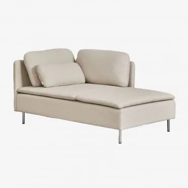 Módulo Chaise Longue Direito Com Braços Para Sofá Modular Oriol Tecido Creme Bege - Sklum