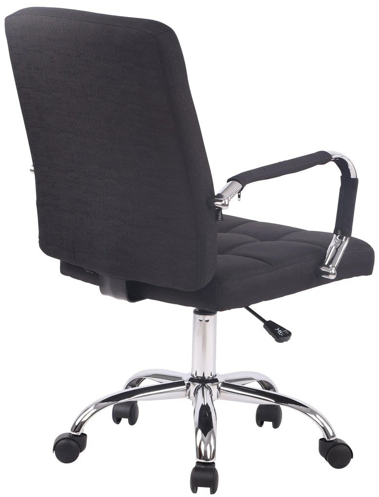 Cadeira de escritório Deli PRO em tecido com estrutura cromada 59 x 91-101 x 63 cm Preto