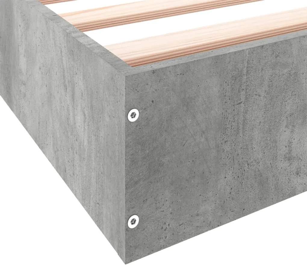 Estrutura de cama 90x190 cm derivados de madeira cinza cimento