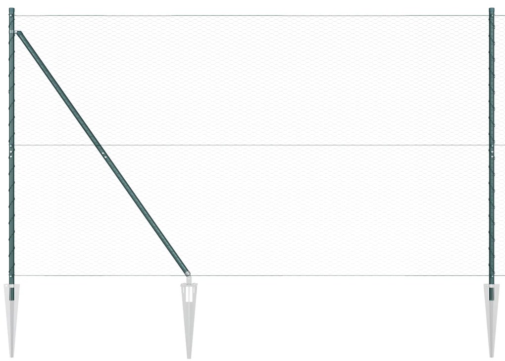 Cerca Hexagonal vidaXL Verde 1,6x50 m Aço