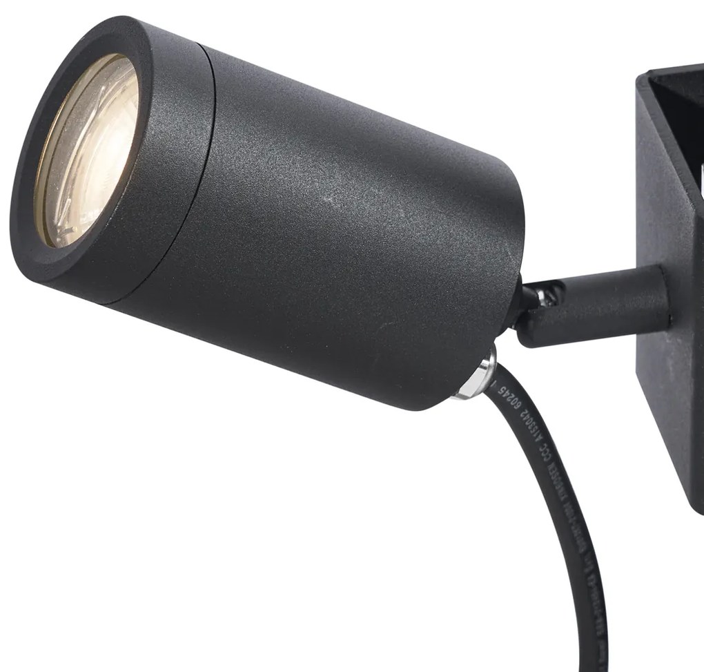 Foco de exterior preto para árvore GU10 50mm giratório e inclinável IP65 - Solo