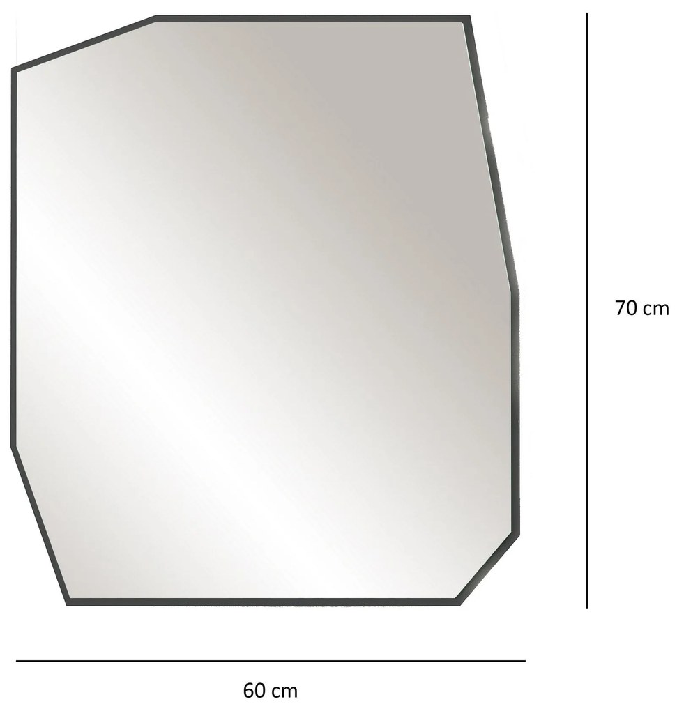 Espelho Decorativo Quartz – Preto – 70cm x 60cm x 2cm