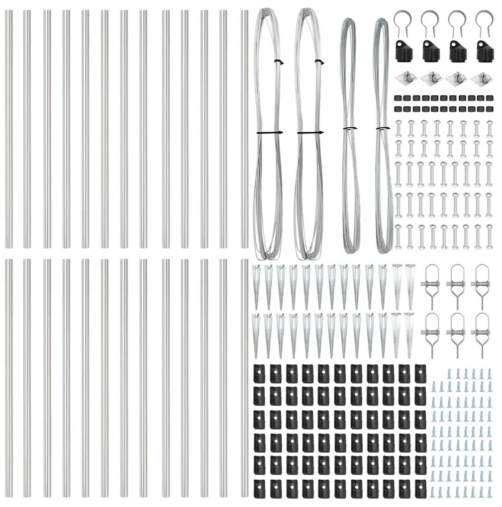 Posts de Cerca com Ponta - 26 pcs Ø32 mm 120 cm em Aço Galvanizado