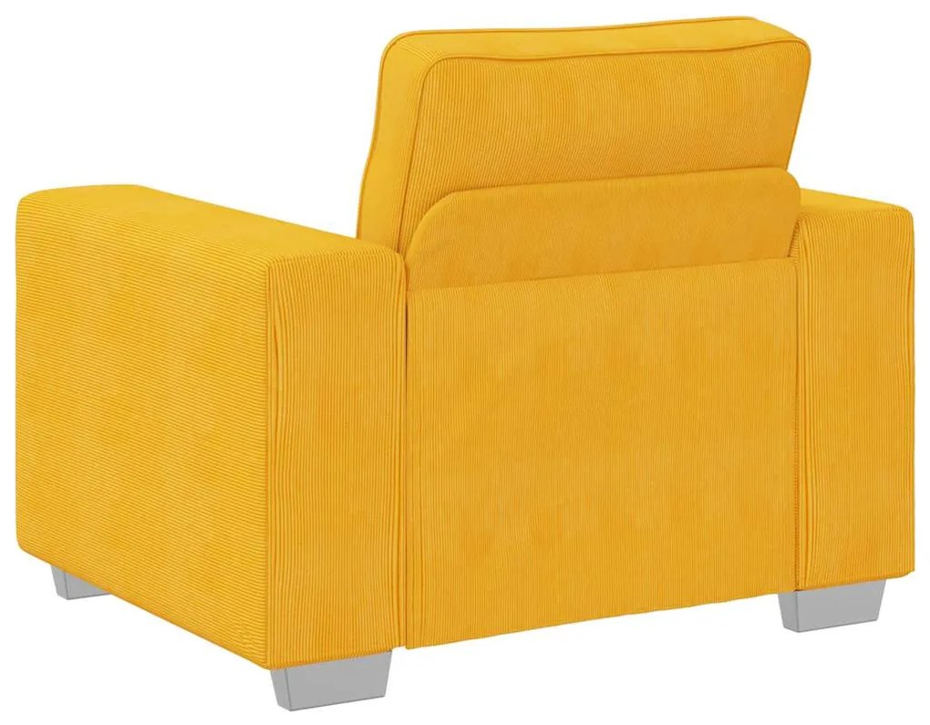 Poltrona 60 cm tecido corduroy amarelo-claro