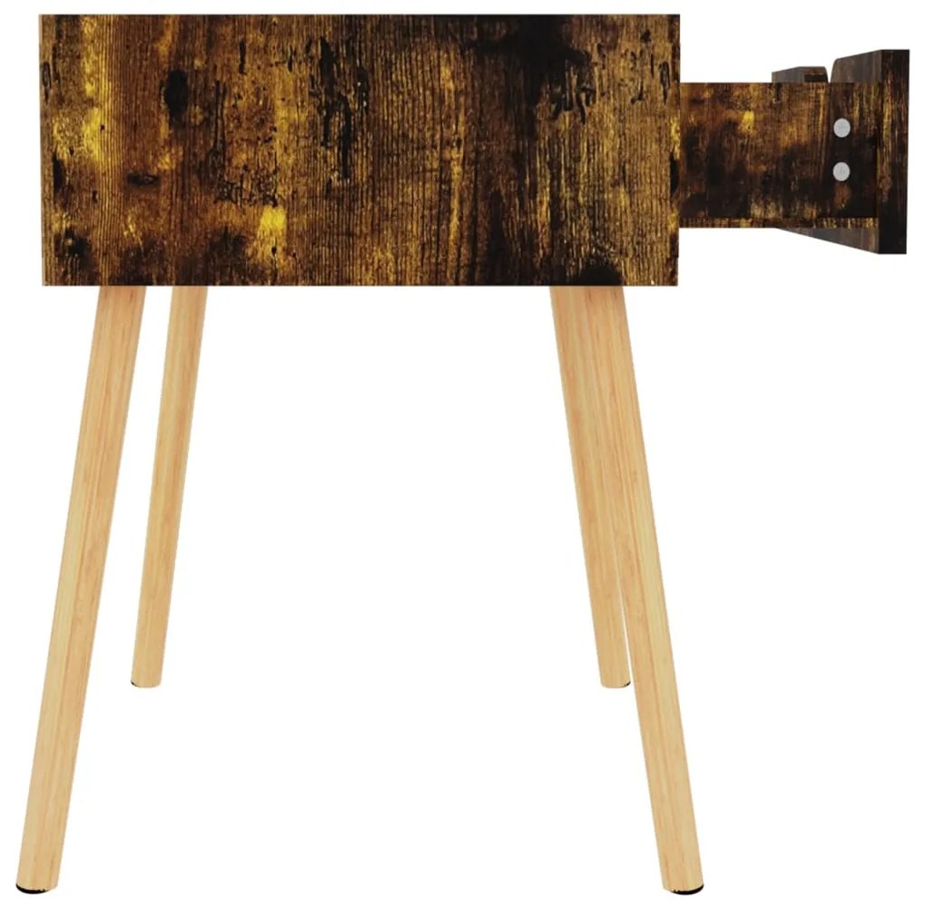 Mesa de cabeceira 40x40x56 cm derivados madeira carvalho fumado