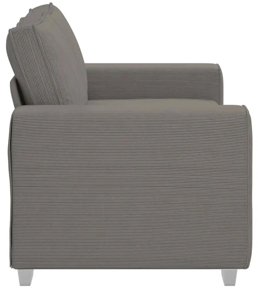 Sofá-luvas 120 cm tecido corduroy cinzento-claro