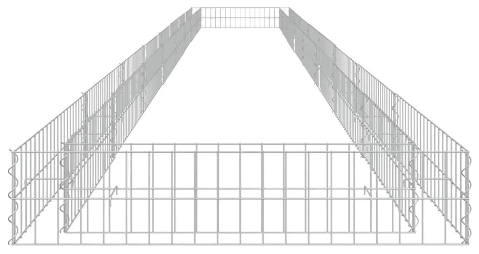 Canteiro elevado/cesto gabião 800x100x20 cm aço galvanizado