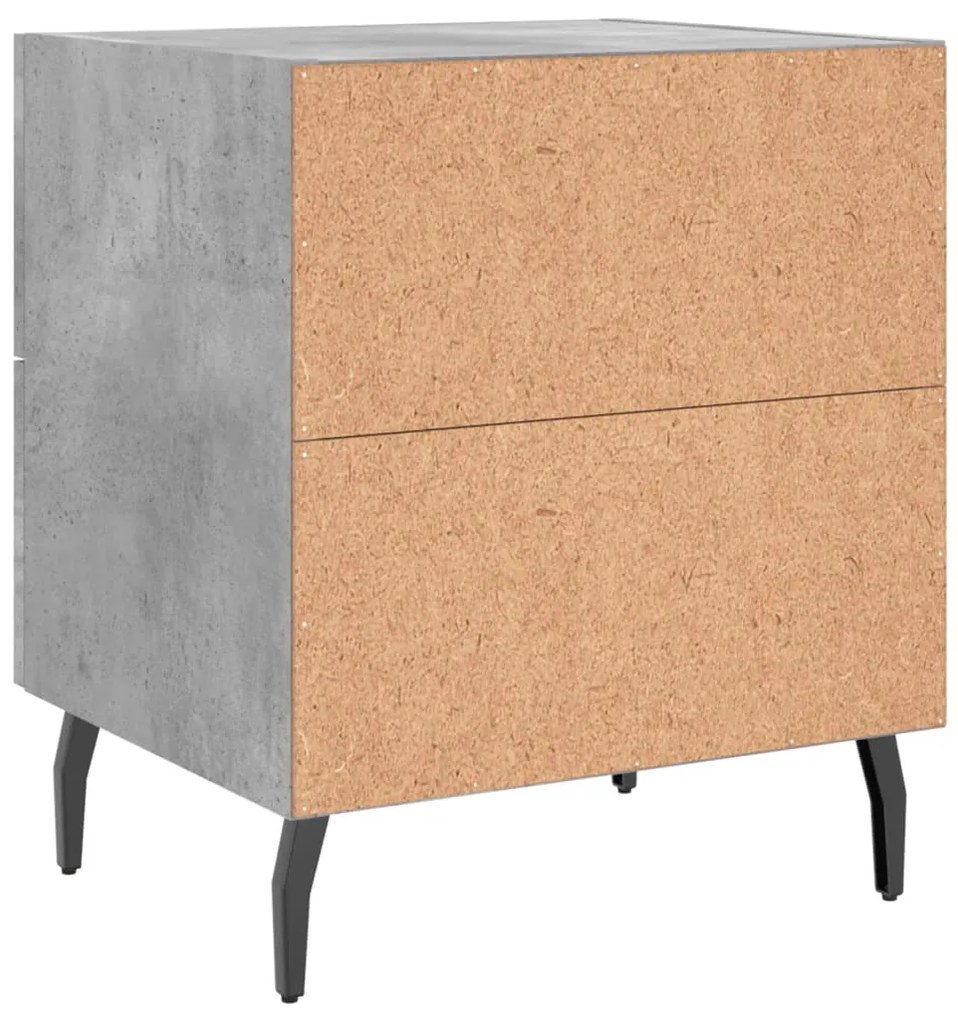 Mesas de cabeceira 2pcs derivados de madeira cinza cimento