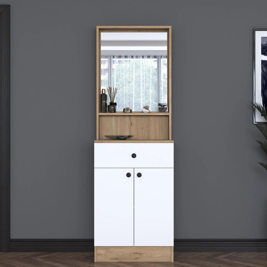 Cabide P6 – Nogueira/Branco – 60x182,8x35,5 cm