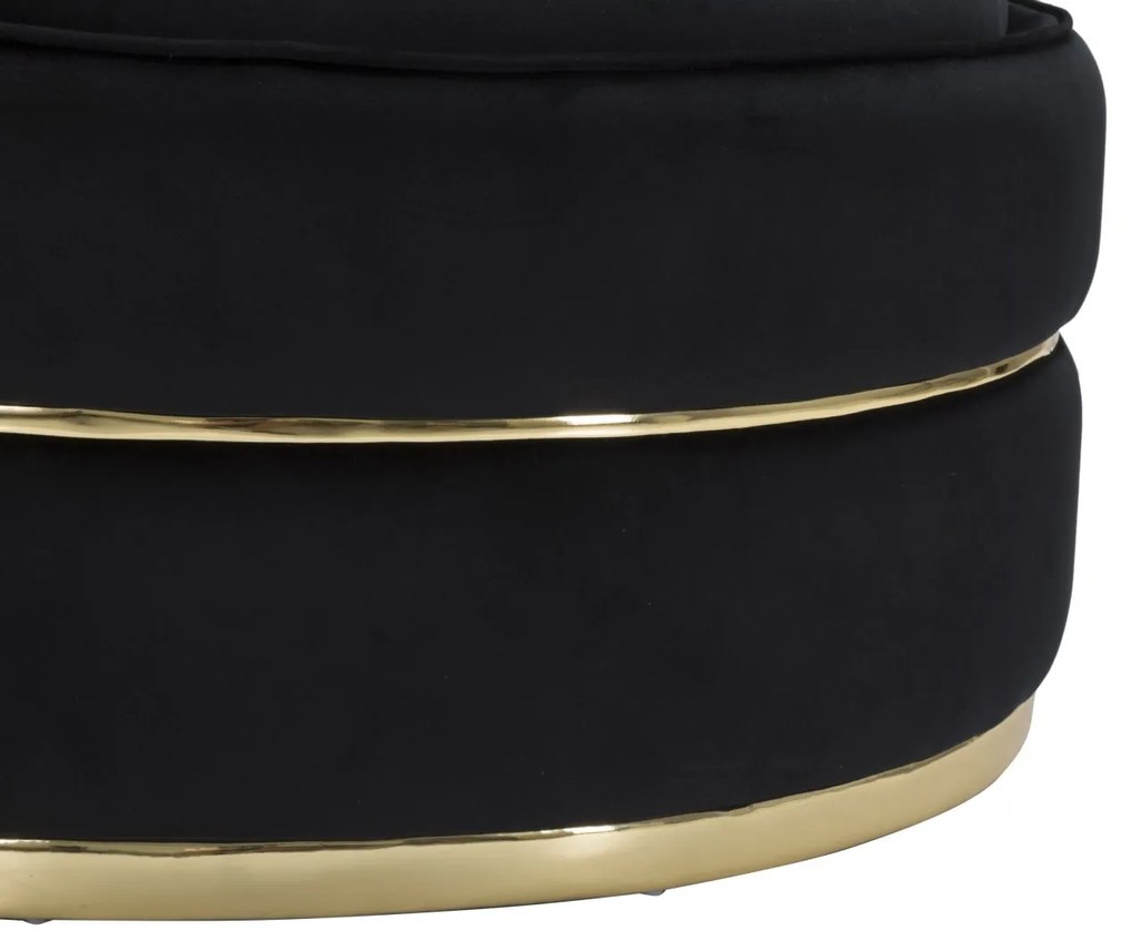 POLTRONA PARIS Ø 84X72 CM PRETO E DOURADO